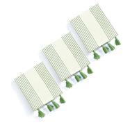 HEIRLOOM COMFORT Mint Green Decorative Dotted Kitchen Towels 40x66 cm, 3 Pack, Quick-Dry 100% Cotton, Ultra Absorbent & Soft Dish Towels with Tassels for Cleaning, Drying Dishes, and Daily Use