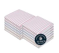 HEIRLOOM COMFORT Multi Colors Kitchen Towels 12 Pack, 100% Cotton, Classic Striped Towel Set, Super Absorbent, Quick Drying Fabric for Drying Dishes - Red, Indigo Blue, Mustard Yellow