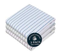 HEIRLOOM COMFORT Multi Colors Kitchen Towels 3 Pack, 100% Cotton, Classic Striped Towel Set, Super Absorbent & Durable Dishcloths, Quick Drying for Drying Dishes - Turquiose Blue, Green, Lavender