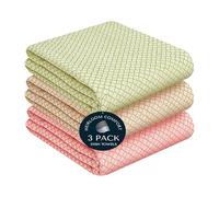 HEIRLOOM COMFORT Multi Honeycomb Dish Towels 6 Pack, 40x66 cm, 100% Cotton, Super Absorbent, Quick Dry, Reusable, Durable Kitchen Towels for Drying, Cleaning & Everyday Use - Green, Kakhi, Orange