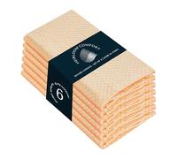 HEIRLOOM COMFORT Mustard Yellow Cloth Napkins Set of 6, 40x40 cm, 100% Cotton, Honeycomb Weave, Reusable & Washable Fabric Napkins for Dinner, Parties, Events, Everyday Use, Soft & Absorbent