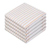 HEIRLOOM COMFORT Mustard Yellow Striped Dish Towels 5 Pack, Ultra Absorbent, Classic Stripe Towel Set, Quick Dry Cotton Kitchen Towels for Cleaning Counters, Drying Dishes, Everyday Cleanup