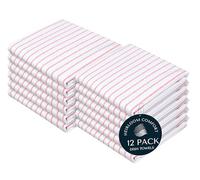 HEIRLOOM COMFORT Orange Stripe Cotton Kitchen Towels Set of 12, Durable & Super Absorbent Dishcloths Pack, Classic Stripe Towel Set, Quick Dry Towels for Daily Kitchen Use, Wiping & Drying Dishes