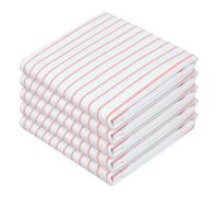 HEIRLOOM COMFORT Orange Stripe Cotton Kitchen Towels Set of 5, Durable & Super Absorbent Dishcloths Pack, Classic Stripe Towel Set, Quick Dry Towels for Daily Kitchen Use, Wiping & Drying Dishes