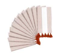 HEIRLOOM COMFORT Rust Decorative Dotted Kitchen Towels 40x66 cm, 12 Pack, Quick-Dry, 100% Cotton Dish Towels with Tassels, Ultra Absorbent & Soft for Cleaning, Drying Dishes, and Everyday Use