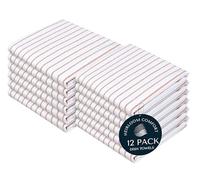 HEIRLOOM COMFORT Rust Stripe Dish Towels, 12 Pack, 100% Cotton, Super Absorbent and Quick Dry, Classic Striped Kitchen Towel Set, Durable Wash Cloths for Kitchen Use, Cleaning & Drying Dishes