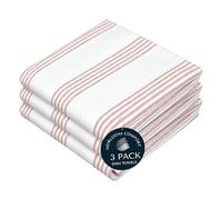 HEIRLOOM COMFORT Rust Stripe Dish Towels, 3 Pack, 100% Cotton, Super Absorbent and Quick Dry, Multi Pin Striped Kitchen Towel Set, Durable Wash Cloths for Kitchen Use, Cleaning & Drying Dishes