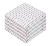 HEIRLOOM COMFORT Rust Stripe Dish Towels, 5 Pack, 100% Cotton, Super Absorbent and Quick Dry, Classic Striped Kitchen Towel Set, Durable Wash Cloths for Kitchen Use, Cleaning & Drying Dishes