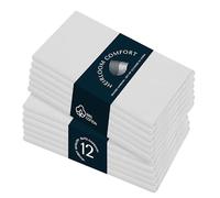 HEIRLOOM COMFORT White Cloth Dinner Napkins 43x43 cm - 100% Cotton, Absorbent, Soft, Washable - 12 Pack - Hotel Quality Table Napkin for Dinner, Baby Showers, Weddings, Christmas, Spring, Easter