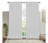 HEIRLOOM COMFORT White Solid Panel Curtains, 63 Inches Long, Set of 2, 100% Cotton, Light Filtering for Privacy, Classic Farmhouse Elegance, Ideal for Bedroom, Living Room, 54" W x 63" L