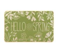 Heirloom Haven Hello Spring Door Mat Welcome Doormat Plants Rug Decor