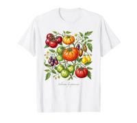 Heirloom Tomato Plant Illustration Solanum lycopersicum Value Graphic T-Shirt, Men, White, S