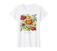 Heirloom Tomato Plant Illustration Solanum lycopersicum Value Graphic T-Shirt, Women, White, S