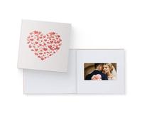 Heirloom Video Book - 7" HD Screen for Custom Memory Gift - Wedding Birthday Anniversary Mother's Day - 1 Hour Video Photo Keepsake - USB Rechargeable - Hearts