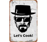 Heisenberg Lets cook Movie Poster Metal Tin Sign Wall Decor Signs,Retro Art Decor Metal Plaque Art 8x12 Inch