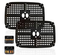 HEISENLIN Air Fryer Grill Plate for CHEFMAN 6 Quart Dual Basket Air Fryers | 2 Pack Upgraded Grate Grill Pan Tray Rack Insert Grid Shelf for 6QT CHEFMAN Dual Basket Air Fryer, Nonstick, Dishwasher Safe