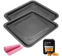 HEISENLIN Drip Pan for Instant Vortex Plus Air Fryer, 2 PCS Upgraded Rectangular Nonstick Oil Drip Tray Pan for Instant Vortex Pro Innsky Chefman PowerXL and More Air Fryer, Dishwasher Safe, Black