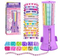 Heishi Bracelet Making Kit Toy for Girls - Spinning Rotating Bead Tray with One-Click, 2600 Pcs DIY Bracelet Maker Machine, Arts and Crafts Jewellery Set, Friendship Bracelets for Kids Ages 6+