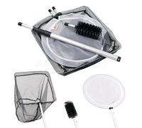 Heissner 3 In 1 Telescopic Pond Net & Brush Kit Clean Debris Brush Skimmer Set