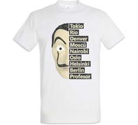 Heist Names T-Shirt Money La Casa Haus de des Papel Berlin Tokio Geldes Denver Tee White(XX-Large)