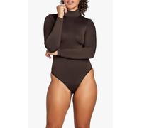 Heist Women's The Softskin High Neck Long Sleeve Bodysuit in Chocolate | Size: Medium Heist Chocolate M
