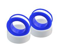 HeiTao 2 Pcs PTFE Thread Seal Tape for Plumbing | 15mm x 10m Rolls with Plastic Reels and Dust Covers for Pipes, Taps, Shower Heads and Hose Connections, White
