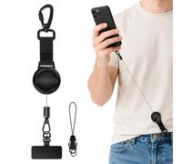 HeiTao Anti-Theft Phone Lanyard,phone strap,mobile phone lanyard,pack of 1 | phone lanyard,retractable lanyard for With 360° rotating safety rope, suitable for outdoor activities(Black)
