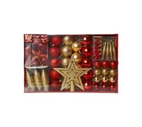 Heitmann DECO 92502 Decoration Set, Plastic, gold/red, 47.5 x 29.7 x 6.5 cm