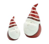HEITMANN DECO Ceramic Baubles Santa Claus Set of 2 Approx. 16 x 11 cm Red/White