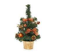HEITMANN DECO Decorated Christmas Tree - Small Artificial Christmas Tree with Jewellery - Gold, Copper - Plastic Tree