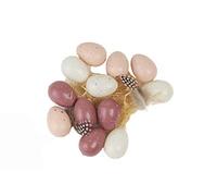 HEITMANN DECO Easter Eggs with Feathers and Polka Dots for Hanging Plastic Easter Decoration Spring Decoration Red Peach White Approx. 4 x 3 cm