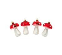 HEITMANN DECO Glass Toadstools - Tree Decorations Christmas Tree Decorations Christmas Baubles Christmas Decoration - 4 Pieces Red, White