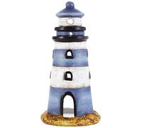 HEITMANN DECO Lighthouse Ceramic Lantern, Blue, White, Beige, 10,2 x 10,2 x 20 cm