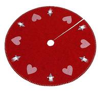 Heitmann DECO round felt tree blanket for protection against pine needles, pine tree mat with Christmas motif, colour: red