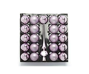 Heitmann Deco Set of 21 Glass Baubles + Tree Topper - Christmas Tree Decorations for Hanging - Christmas Tree Baubles - Pink