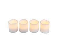 HEITMANN DECO Set of 4 LED Candles - Real Wax Candles with Timer - White - Advent Candles - for Indoor Use - Battery Operated