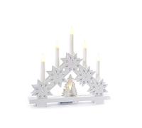 Heitmann Deco Wooden LED Light Arch, Mood Lighting Candle Arch, Illuminated Christmas Decoration, White, for Indoor Use