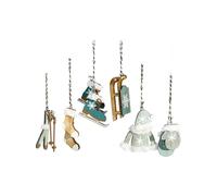 HEITMANN DECO Wooden Pendant, Hanging Winter, Christmas, Tree Decoration, Wood, Green/Natural, 14.2 x 11.5 x 2 cm