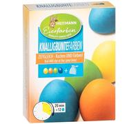 Heitmann Eierfarben Bright Colours - 4 Fl. Egg Colours (Yellow, Orange, Green, Blue) 2 Colour Enhancers, 4 Colouring Bags, 4 Clips