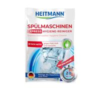 HEITMANN Express dishwasher cleaner 30 g: cleaner for dishes, triple active against grease, lime, odours, works in a short program, saves time, energy and costs