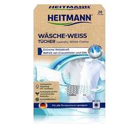 HEITMANN Wasche-Weiss Cloths, Power White Formula, Suitable for All Temperatures and Detergents, FSC Certified, Without Plastic Fibres, 20 Cloths