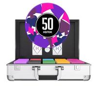 HEITOK 1000 Piece Poker Chip Set - 11.5g Heavyweight Numbered Chips with Reinforced Aluminum Case - Includes Metal Dealer Button and 2 Decks Cards for Texas Holdem Blackjack Tournament