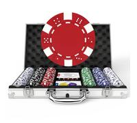 HEITOK 300pc Blank Poker Chip Set 11.5g Iron Core Weighted Aluminium Case