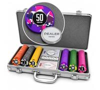 HEITOK 300pc Poker Chip Set 11.5g Iron Core Denominations Texas Holdem