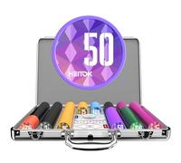 HEITOK 500 Piece Poker Chip Set 11.5g Heavyweight Numbered Chips with Aluminium Case, 2 Decks Cards, 5 Dice & Dealer Button