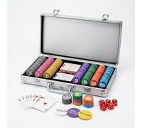HEITOK 500pc Poker Chip Set 11.5g Iron Core Numbered Aluminium Case