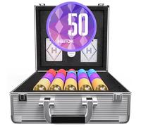 HEITOK 600 Piece Poker Chip Set 11.5g Heavyweight Numbered Chips with Aluminium Case, Playing Cards & Blind Buttons