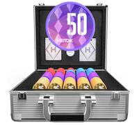 HEITOK Poker Set with Numbered Chips, 600-pcs 11.5g Weighted Casino Chips, 2 Decks with Waterproof Poker Case for Texas Holdem Games & Blackjack