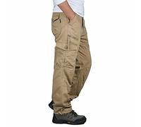 heitongmaoyi Mens Tooling Trousers Mountaineering Pants Outdoor Quick-Drying Cargo Combat Work Trousers with Button & Zip Fly Brown