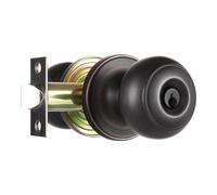 Heittis 1 Pack Ball Door Knob,Round Front Door Handle Gold Entry Door Lock Oil Rubbed Bronze Finish